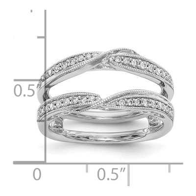 14K White Gold Diamond Guard Ring Mounting – view 5