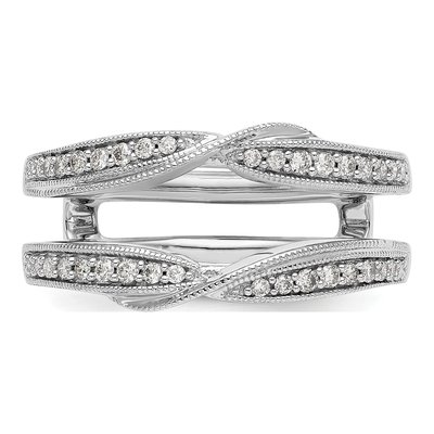 14K White Gold Diamond Guard Ring Mounting – view 6