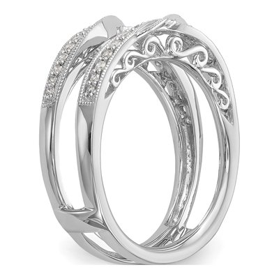 14K White Gold Diamond Guard Ring Mounting – view 8