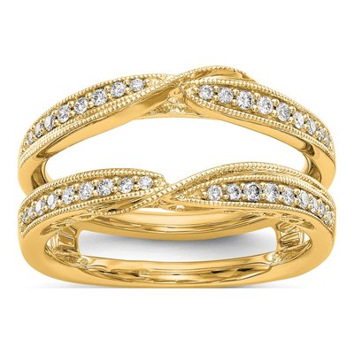 14K Yellow Gold 1/4 ct tw Diamond Guard Ring