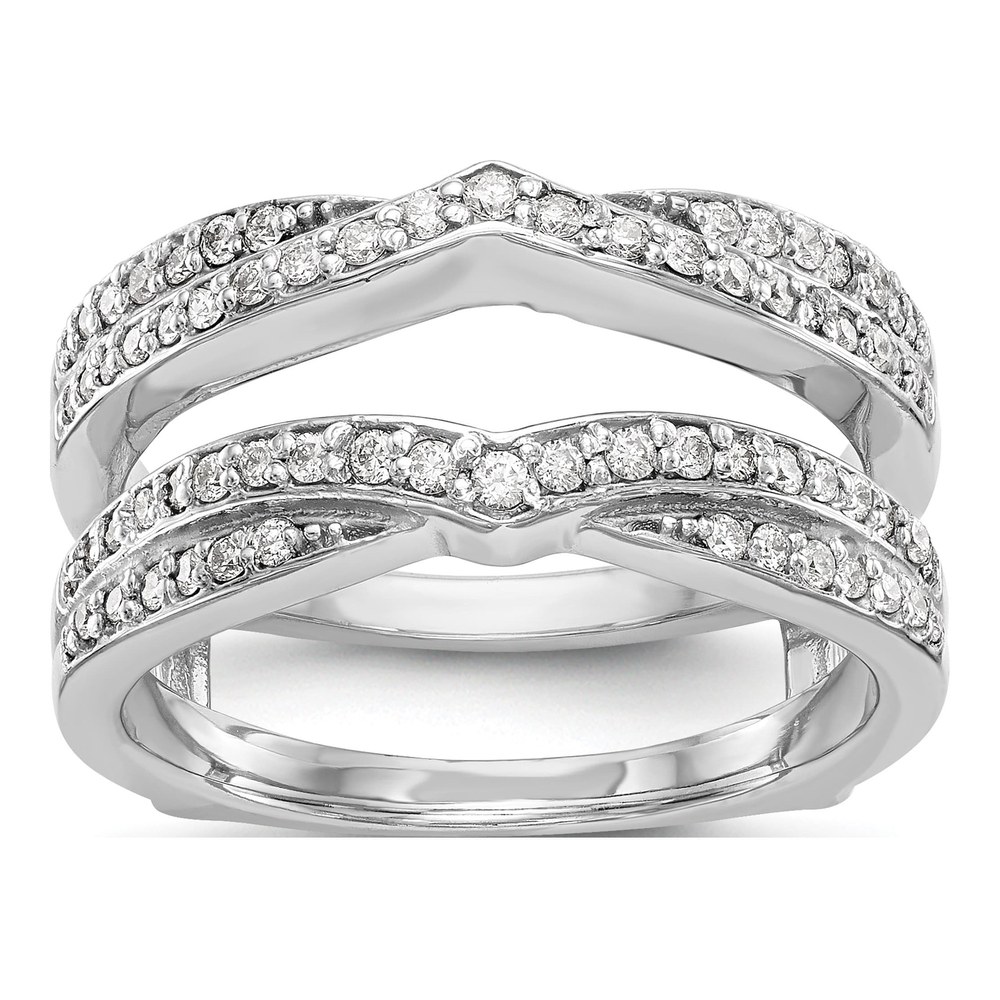 14K White Gold 1/2 ct tw Diamond Guard Ring