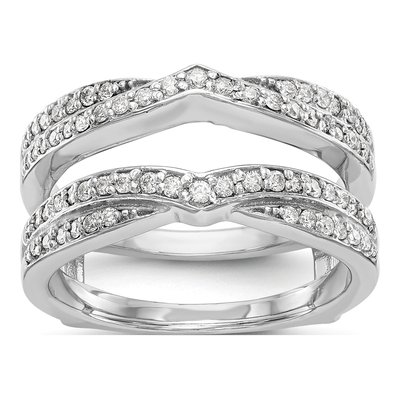 14K White Gold 1/2 ct tw Diamond Guard Ring