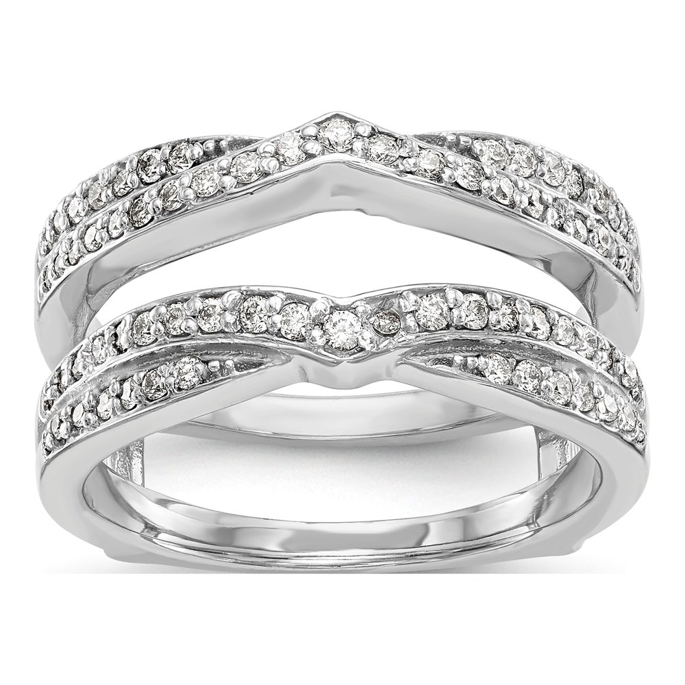 14K White Gold Diamond Guard Ring