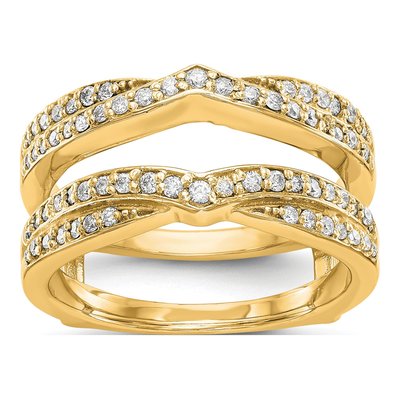 14K Yellow Gold 1/2 ct tw Diamond Guard Ring