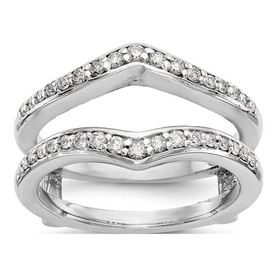 14K White Gold 1/2 ct tw Diamond Guard Ring