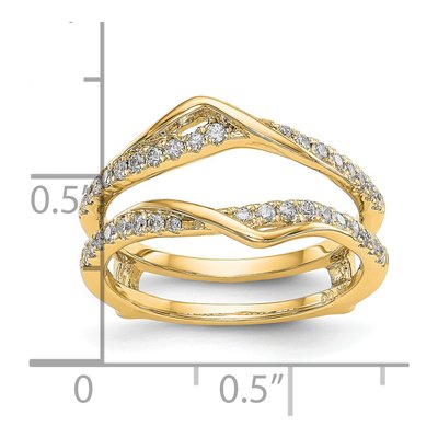14K Yellow Gold 1/3 ct tw Diamond Guard Ring – view 3