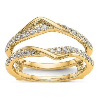14K Yellow Gold 1/3 ct tw Diamond Guard Ring