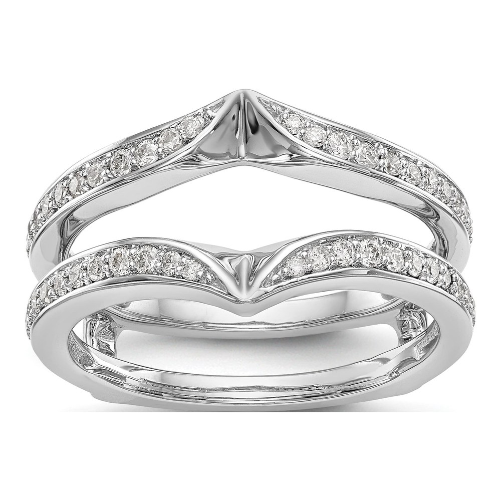 14K White Gold 1/3 ct tw Diamond Guard Ring