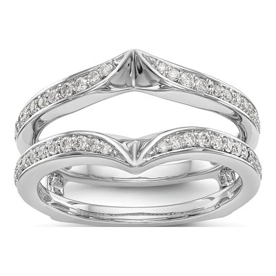 14K White Gold 1/3 ct tw Diamond Guard Ring