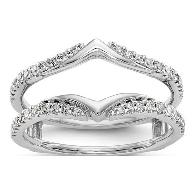 14K White Gold 1/3 ct tw Diamond Guard Ring