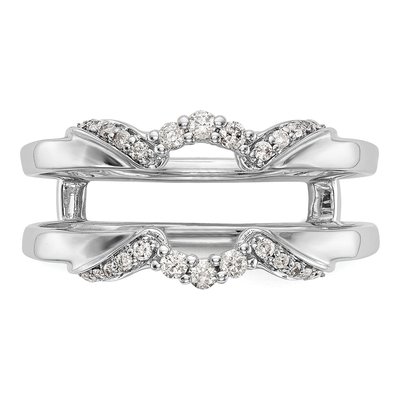 14K White Gold Diamond Ring Guard, 0.2 ct, Size 7 – view 6
