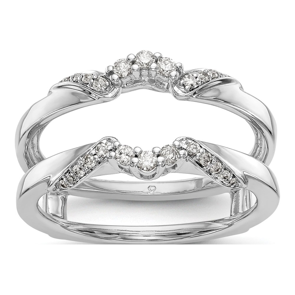 14K White Gold Diamond Ring Guard, 0.2 ct, Size 7