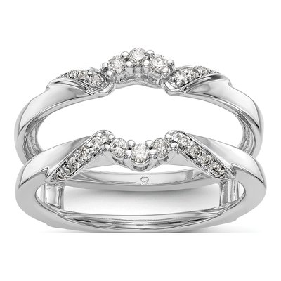 14K White Gold Diamond Ring Guard, 0.2 ct, Size 7