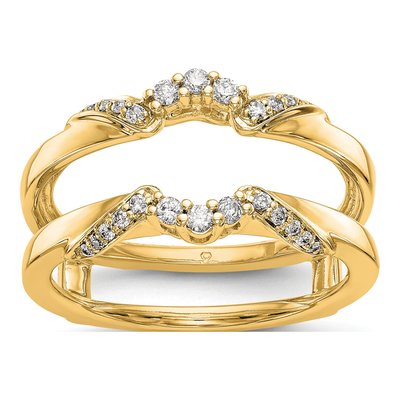 14K Yellow Gold 1/5 ct tw Diamond Guard Ring