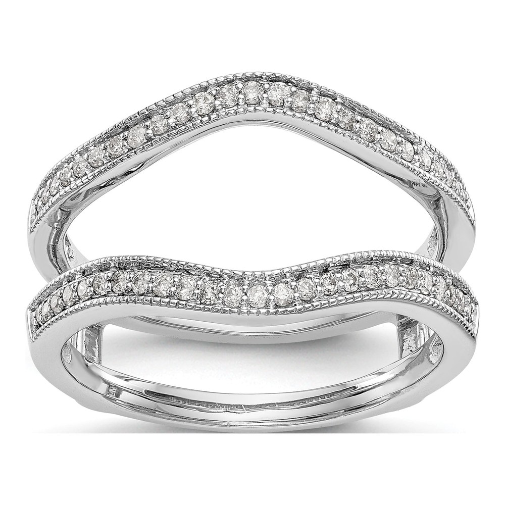 14K White Gold 1/4 ct tw Diamond Guard Ring