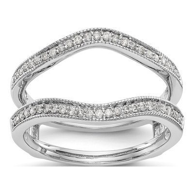 14K White Gold 1/4 ct tw Diamond Guard Ring