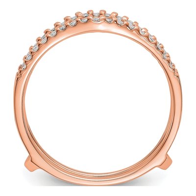 14K Rose Gold 1/4 ct tw Diamond Guard Wedding Band – view 2