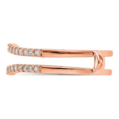 14K Rose Gold 1/4 ct tw Diamond Guard Wedding Band – view 4