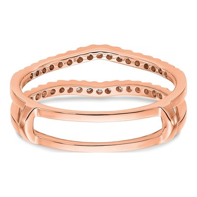 14K Rose Gold 1/4 ct tw Diamond Guard Wedding Band – view 6