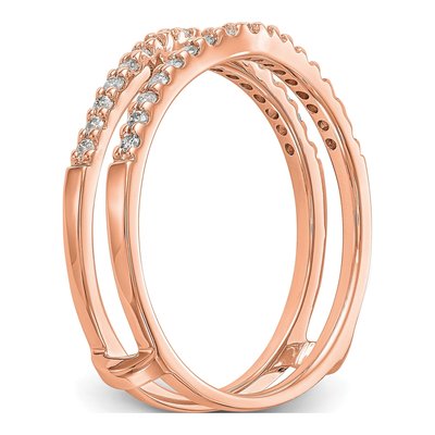 14K Rose Gold 1/4 ct tw Diamond Guard Wedding Band – view 7