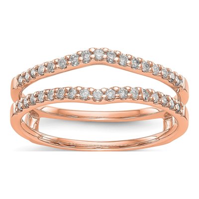 14K Rose Gold 1/4 ct tw Diamond Guard Wedding Band