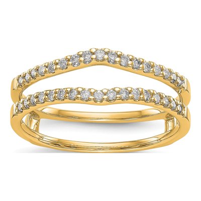 14K Yellow Gold 1/4 ct tw Diamond Guard Wedding Ring