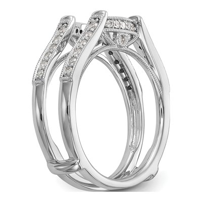 14K White Gold 1/3 ct tw Diamond Guard Ring – view 7