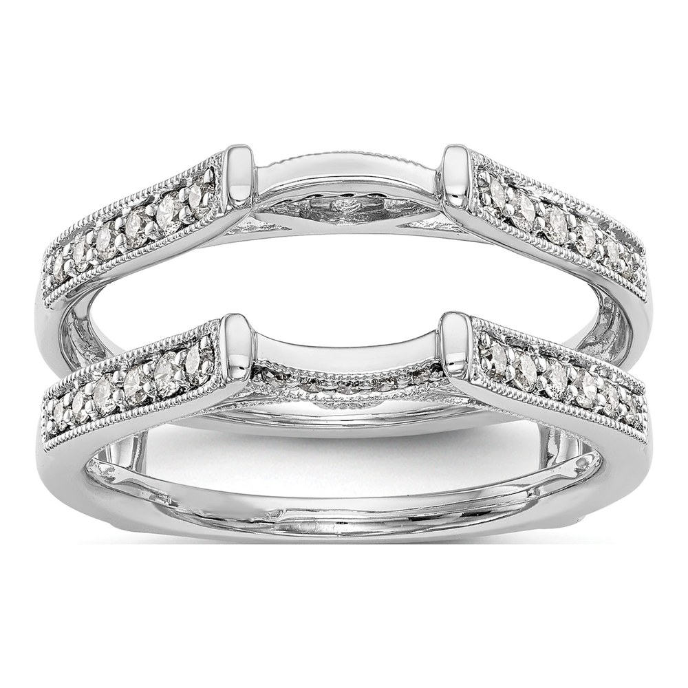 14K White Gold 1/3 ct tw Diamond Guard Ring