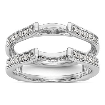 14K White Gold 1/3 ct tw Diamond Guard Ring