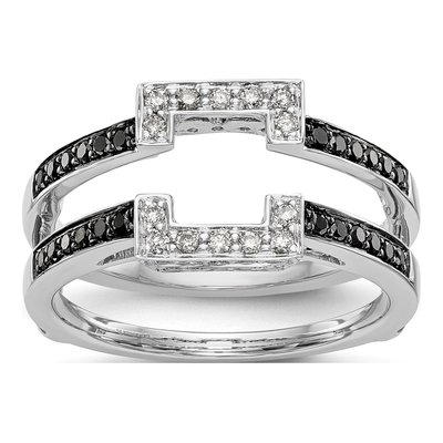 14K White Gold 0.43 ct tw Diamond Guard Ring