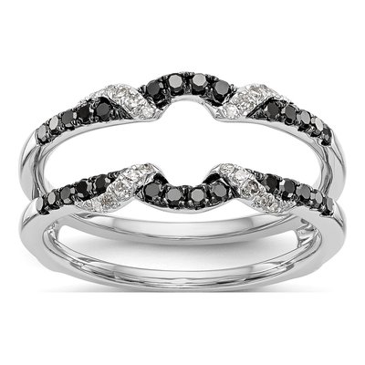 14K White Gold 1/3 ct tw Diamond Guard Ring