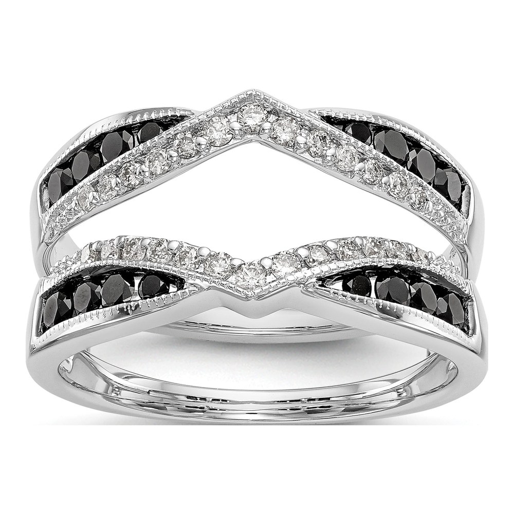 14K White Gold 3/4 ct tw Diamond Guard Ring