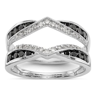 14K White Gold 3/4 ct tw Diamond Guard Ring