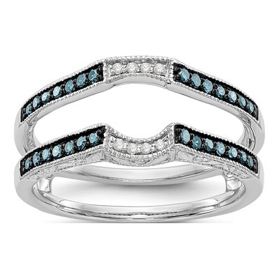 14K White Gold 1/4 ct tw Diamond Guard Ring