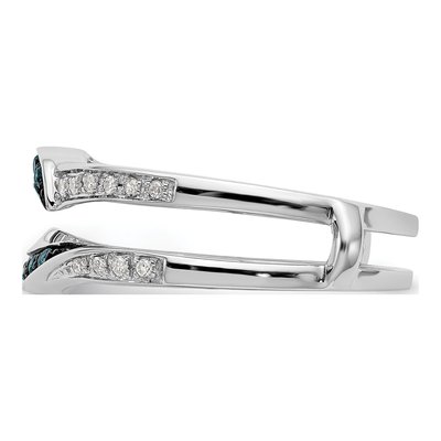 14K White Gold Blue & White Diamond Ring Guard – view 3