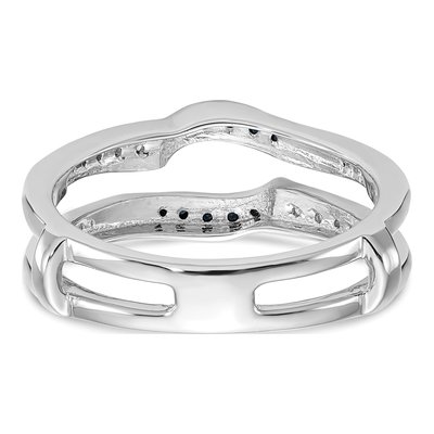 14K White Gold Blue & White Diamond Ring Guard – view 5