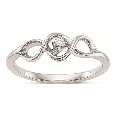 14K White Gold 1/20 ct tw Diamond Promise Engagement Ring