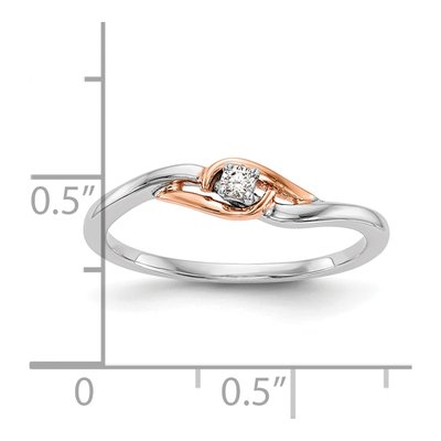 14K Two-Tone Gold 1/20 ct tw Diamond Promise Engagement Ring – view 7