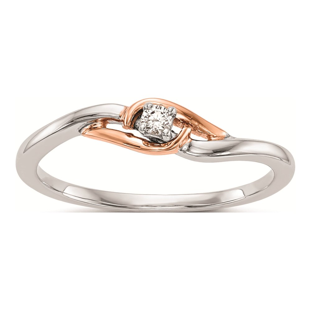 14K Two-Tone Gold Diamond Promise Ring