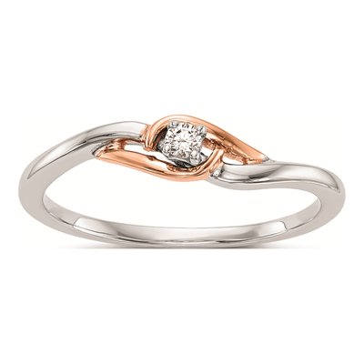 14K Two-Tone Gold 1/20 ct tw Diamond Promise Engagement Ring