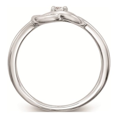 14K White Gold 1/8 ct tw Diamond First Promise Love Knot Engagement Ring – view 2