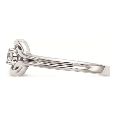 14K White Gold 1/8 ct tw Diamond First Promise Love Knot Engagement Ring – view 3