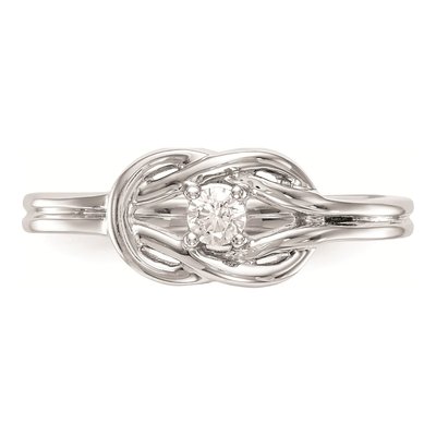 14K White Gold 1/8 ct tw Diamond First Promise Love Knot Engagement Ring – view 4
