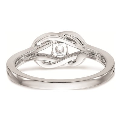 14K White Gold 1/8 ct tw Diamond First Promise Love Knot Engagement Ring – view 5