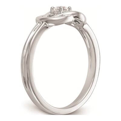 14K White Gold 1/8 ct tw Diamond First Promise Love Knot Engagement Ring – view 6