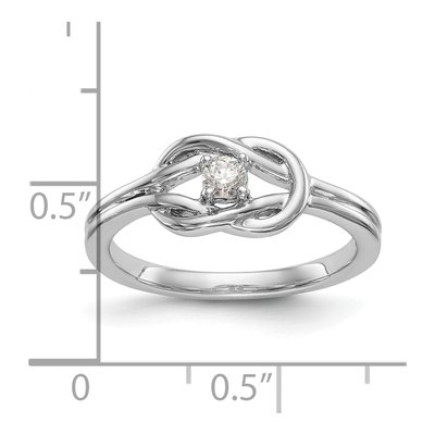 14K White Gold 1/8 ct tw Diamond First Promise Love Knot Engagement Ring – view 7