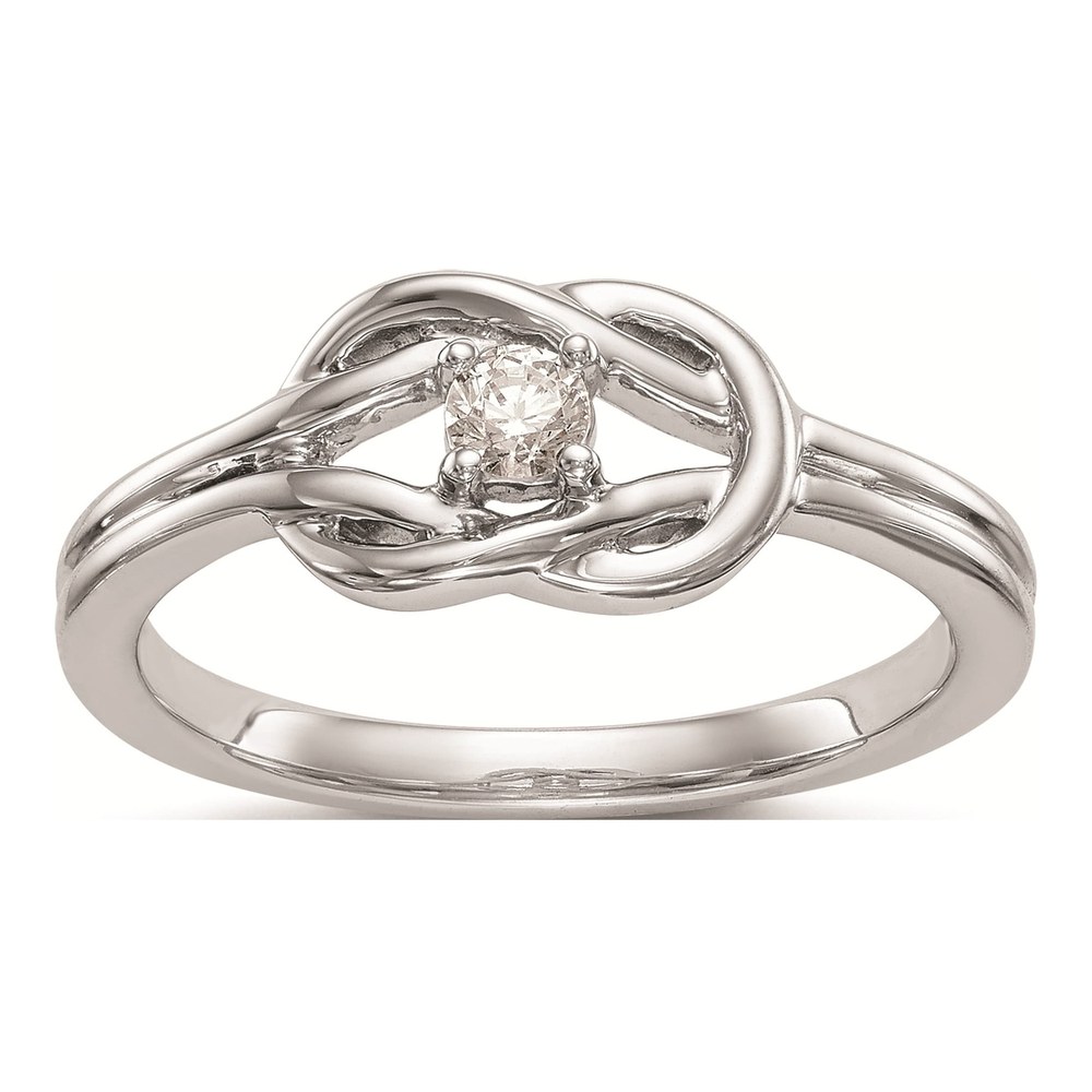 First Promise 14k White Gold Love Knot Diamond Ring