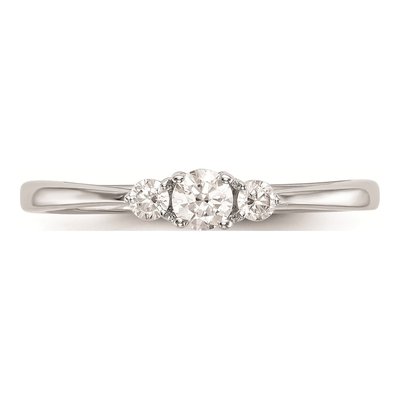 14K White Gold 1/4 ct tw Diamond First Promise 3-Stone Engagement Ring – view 5