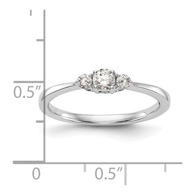 14K White Gold 1/4 ct tw Diamond First Promise 3-Stone Engagement Ring – view 8