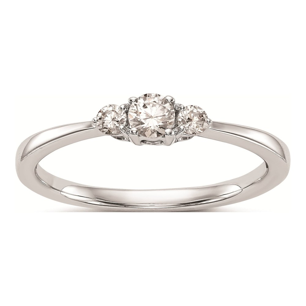 14K White Gold 1/4 ct tw Diamond First Promise 3-Stone Engagement Ring